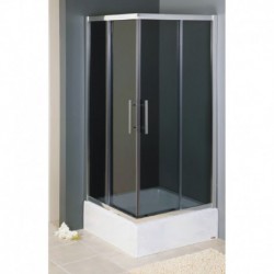 Kabina prysznicowa KRETA kwadratowa 90 x 90 x 165 cm, szkło MROŻONE